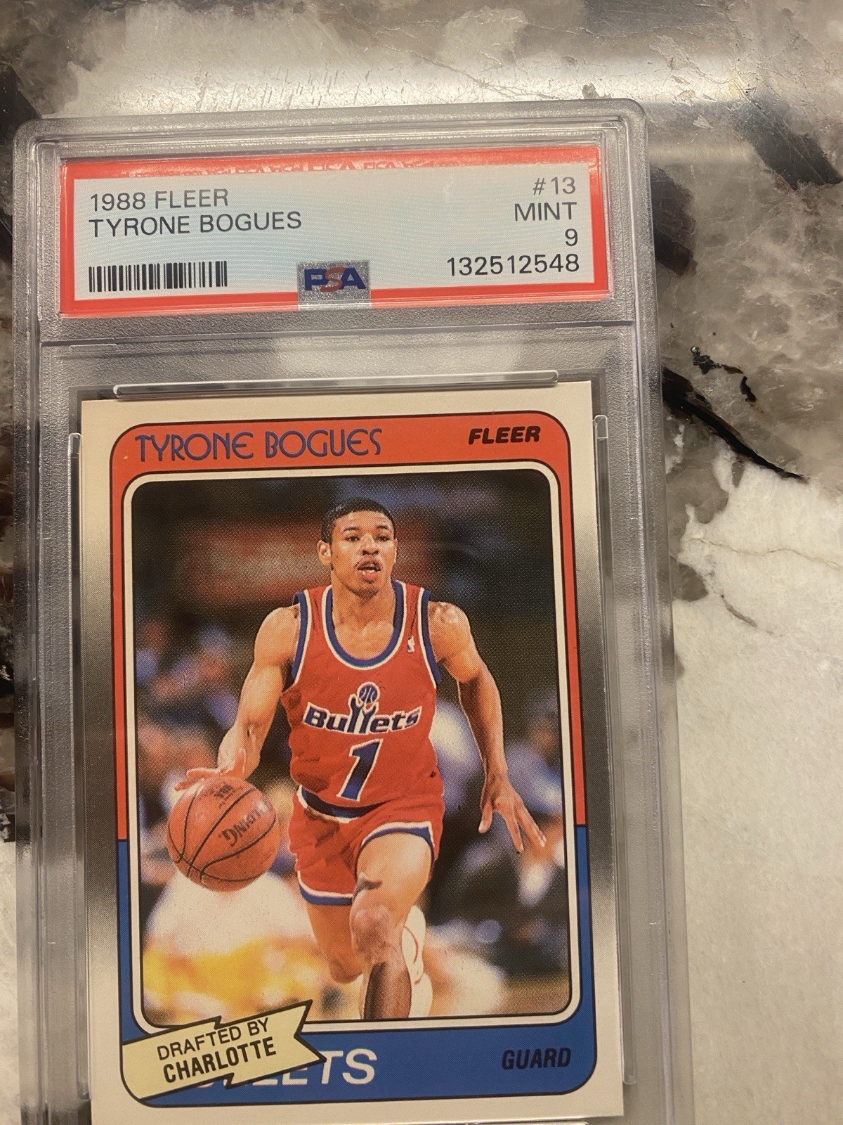 1988 Fleer #13 Tyrone Bogues - PSA 9 Rc