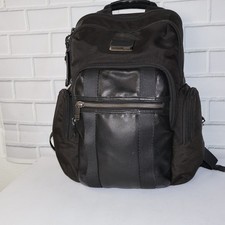 TUMI ALPHA BRAVO Black Ballistic Nylon Leather Backpack Laptop Travel Business