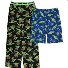    STAR WARS Boys' The Mandalorian Pajama Pants, Black/Green 2pc Size S 4/5   