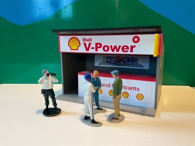 Slotcar Shell V-Power Racing Pit Hut Gebäude Scalextric Carrera SCX Maßstab 1:32