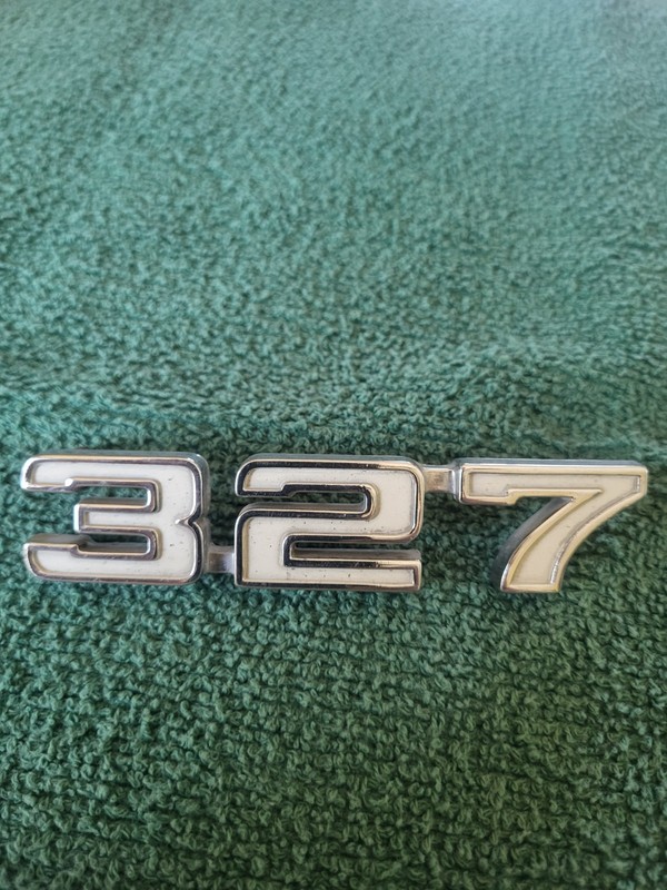Vintage Chevrolet 327 Chrome Emblem