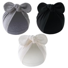 Newborn Baby Bowknot Turban Hat Infant Toddler Hospital Cotton Head Wrap