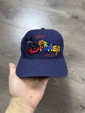 Vintage Walt Disney World Characters Embroidered Snapback Hat Navy