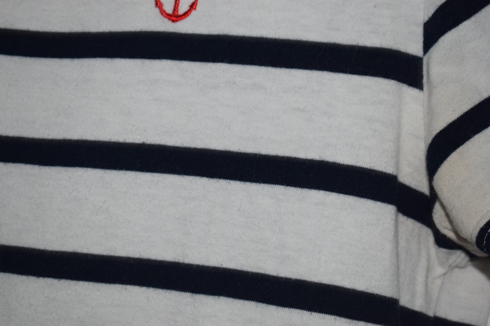 Bizzbee Nautical Striped T-Shirt with Red Anchor Detail image 10