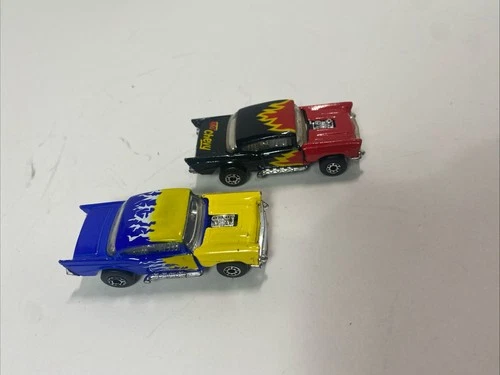 VTG 1979 Matchbox '57 Chevy Superfast Lot Of (2) - Black Red   And Blue Yellow