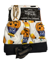 disney winnie the pooh womens sleep lounge jogger pants size medium 8 10 pumpkin