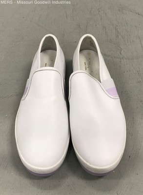 Kate Spade Women Sandy White Leather Slip-On Flats 8.5 M