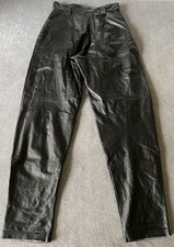 Vintage Wilson  s Leather Women  s 10 Black Soft High Waist Zip-Up Pants USA 90s