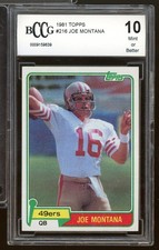 1981 Topps #216 Joe Montana Rookie Card BGS BCCG 10 Mint++