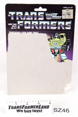 Transformers G1 Long Haul Card 1985 Vintage Hasbro