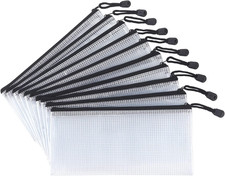 10 Pack Small Mesh Zipper Pouch Bags A6 Size, Black  Waterproof Zipper Bags Pou