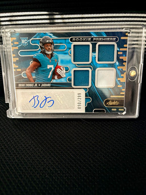 2024 Panini Absolute Rookie Premiere Materials Auto Brian Thomas Jr. /299 RC