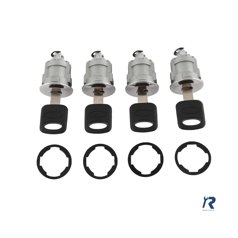 4 puertas cerradura cilindros y juntas con 4 llaves para Ford Econoline Van 1997-2020 Foto 4 de 4