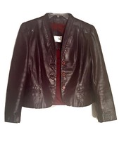 Vintage Women  s Leather Jacket, Deep Burgundy/Eggplant