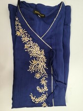 Latest Pakistani Cotton Silk Hand Embroidery Kurti/kurta Angrakha small Bust 38