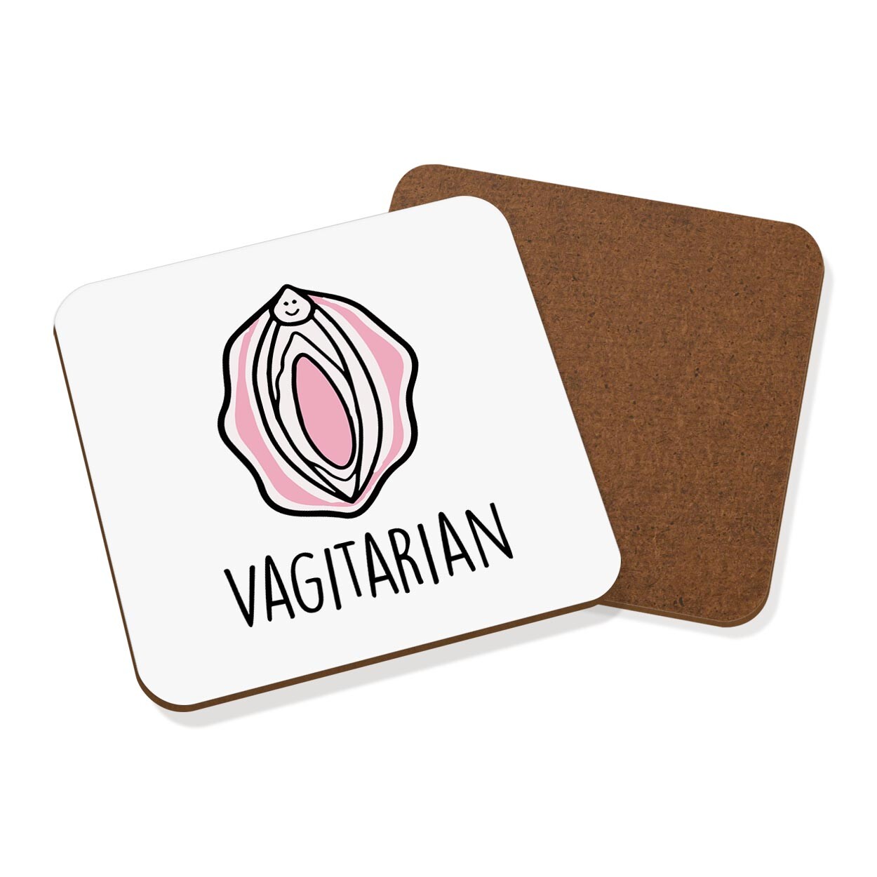 Vagitarian Cartoon Lesbian Gay Funny LGBT Coaster Drinks Mat Valentines Day Love