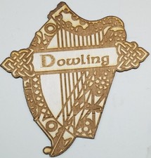 Personalized Engraved Family Last Name Wood Harp Customizable Gift Irish Celt