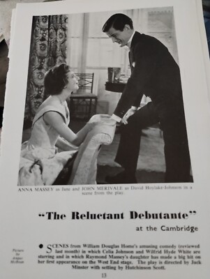 G9m Ephemera 50er Jahre Theaterartikel Die widerwillige Debütantin Anna Massey Merivale
