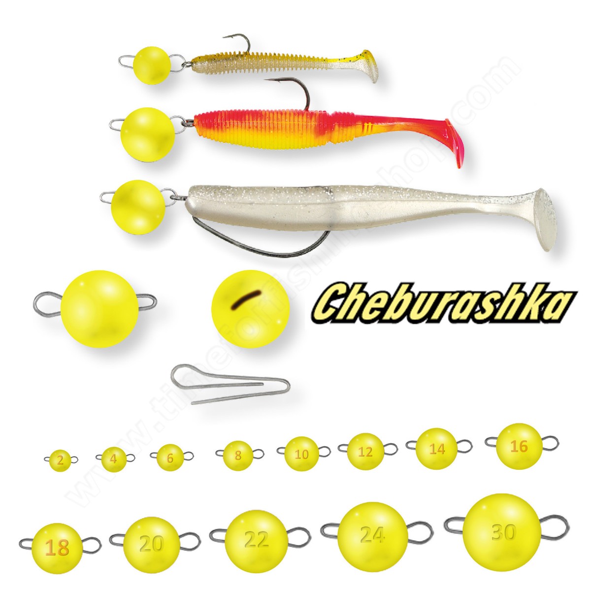 Flexi Jig Heads Cheburashka Weights Yellow Sinker Drop Shot Soft Lures Perch