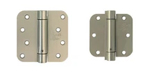 Heavy Duty Satin Nickel Self-Closing Spring 3.5" &  4" 5/8" Round Door Hinges