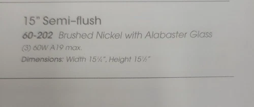 Nuvo 60-202 - 15" Semi Flush  Mount Ceiling Light Fixture (OR3UP) - Picture 2 of 3