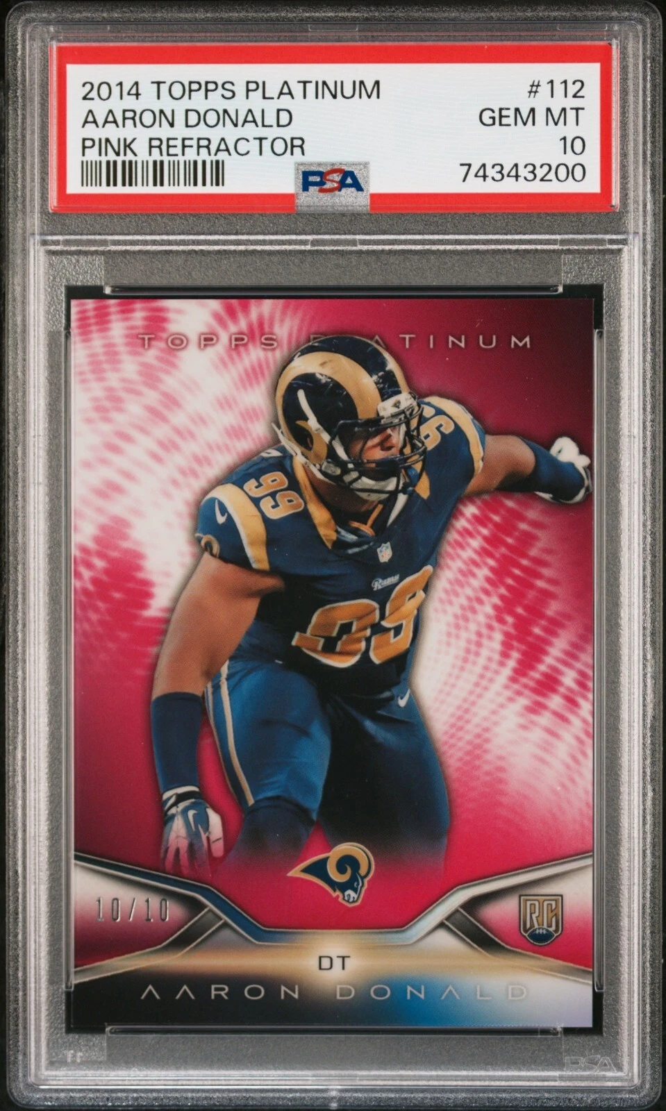 Aaron Donald Topps Platinum #112 Pink Refractor