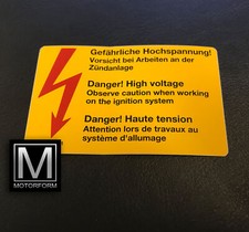 orig. Mercedes Aufkleber Gef&auml;hrliche Hochspannung W107 W123 W124 W126 W201 W116