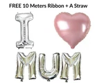 16" I Love MUM Foil Balloons Happy Mothers Day Party Decor Baloons MUM Heart