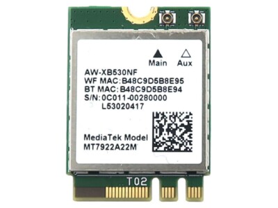 MEDIATEK MT7922A22M M.2 2230 WIFI 6E BLUETOOTH 5.2 CARD RZ616 0C011-00281200