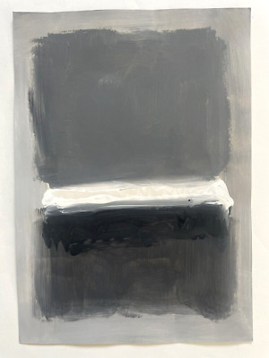 ROTHKO Mark Abstrakter Expressionismus Kunst Schwarz Weiß Grau Gemälde Original A52