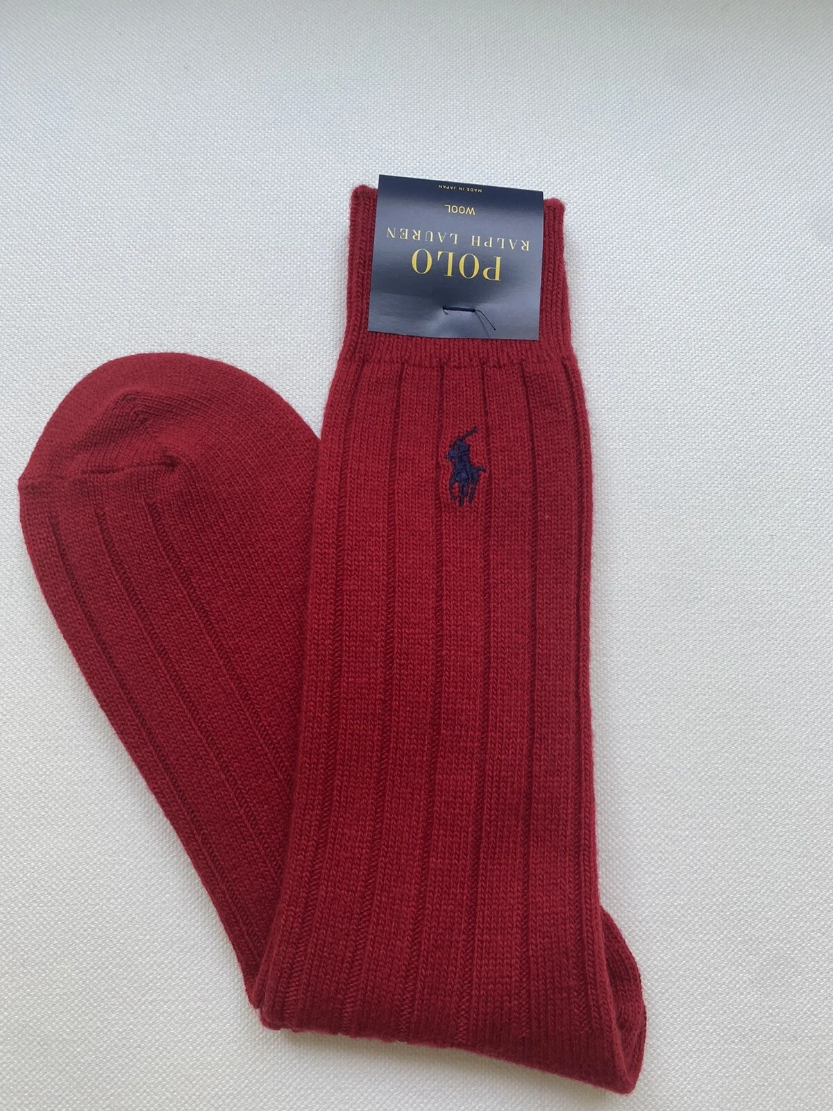 Polo Ralph Lauren mens 39% wool blend socks Made in Japan Classic