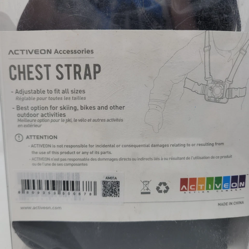 Correa de pecho ACTIVEON para cámaras de acción ACTIVEON ajustable para todos los tamaños Foto 4 de 4