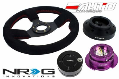 NRG 320mm Race Suede Red St steering wheel + 101H Hub Gen2.5 PP Release Lock LB