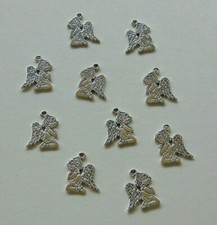 Praying Angel Ornaments Charms Pendants Mini Christmas 1" - 10 Metal, 2 Sided