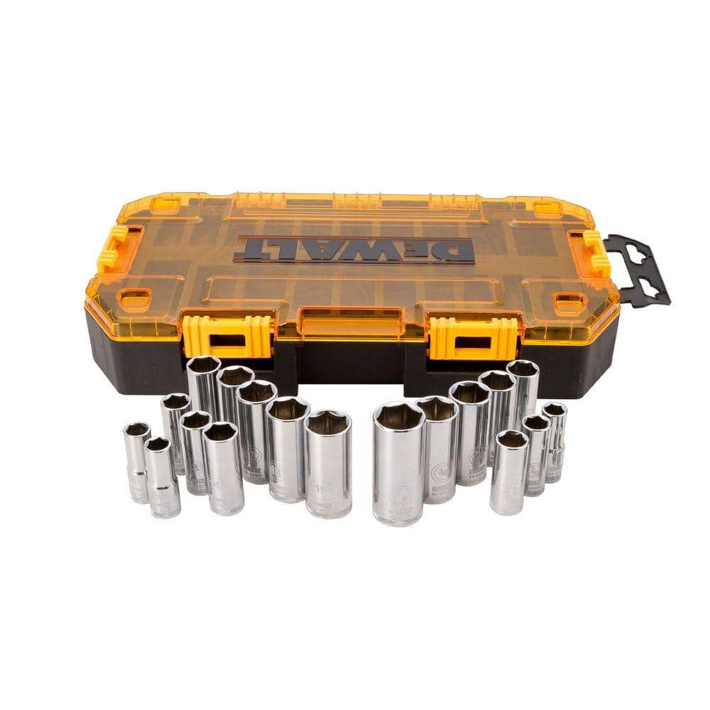 DEWALT 3/8 In. Drive Deep Combination Socket Set with Case (20