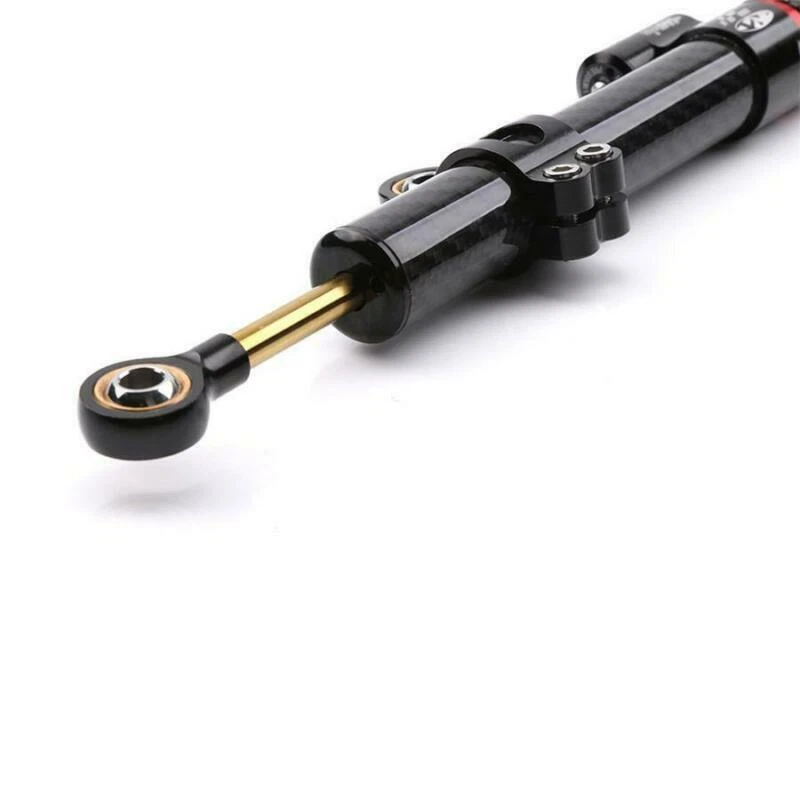 Amortiguador de dirección negro fibra de carbono para motocicleta de 13,5"" instalación superior Foto 3 de 4