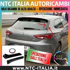 2 PEZZI SPOILER Posteriore✅Lunotto⭐SPORTIVO⭐per SEAT LEON 2013-2021 Nero, Lucido