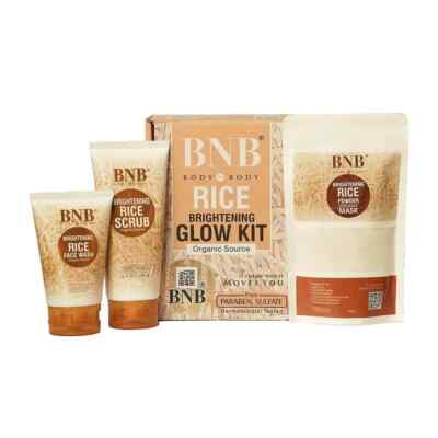 BNB Whitening Rice Organic Glow Kit 3-in-1 | Face Wash, Brightening & Glowing