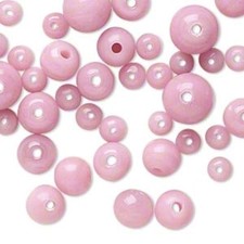 Opaque PINK Glass 4-8mm Bead Mix with Approximately 177 Beads 50 Grams