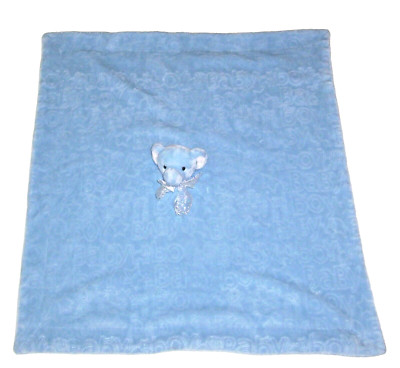 Thro Blue Elephant BABY BOY Embossed Blanket Large 29x30 Kona Cory