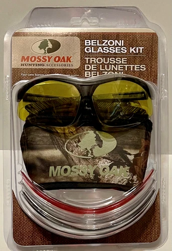 Mossy Oak Belzoni Safety Sunglasses Smoke Clear Vermilion Yellow Camo Pouch