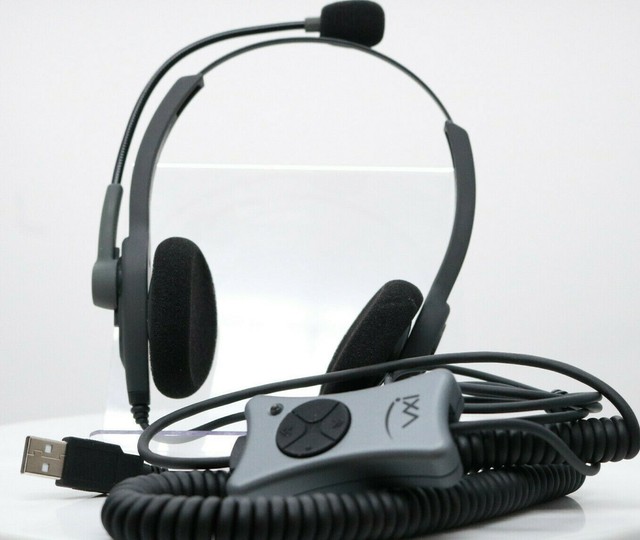 New VXi TalkPro UC2 Duo Noise Canceling Headset & X200 USB Adapter Gray eBay