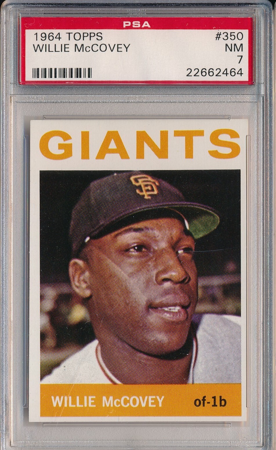 1964 TOPPS #350 WILLIE MCCOVEY - PSA 7 NM (SVSC)