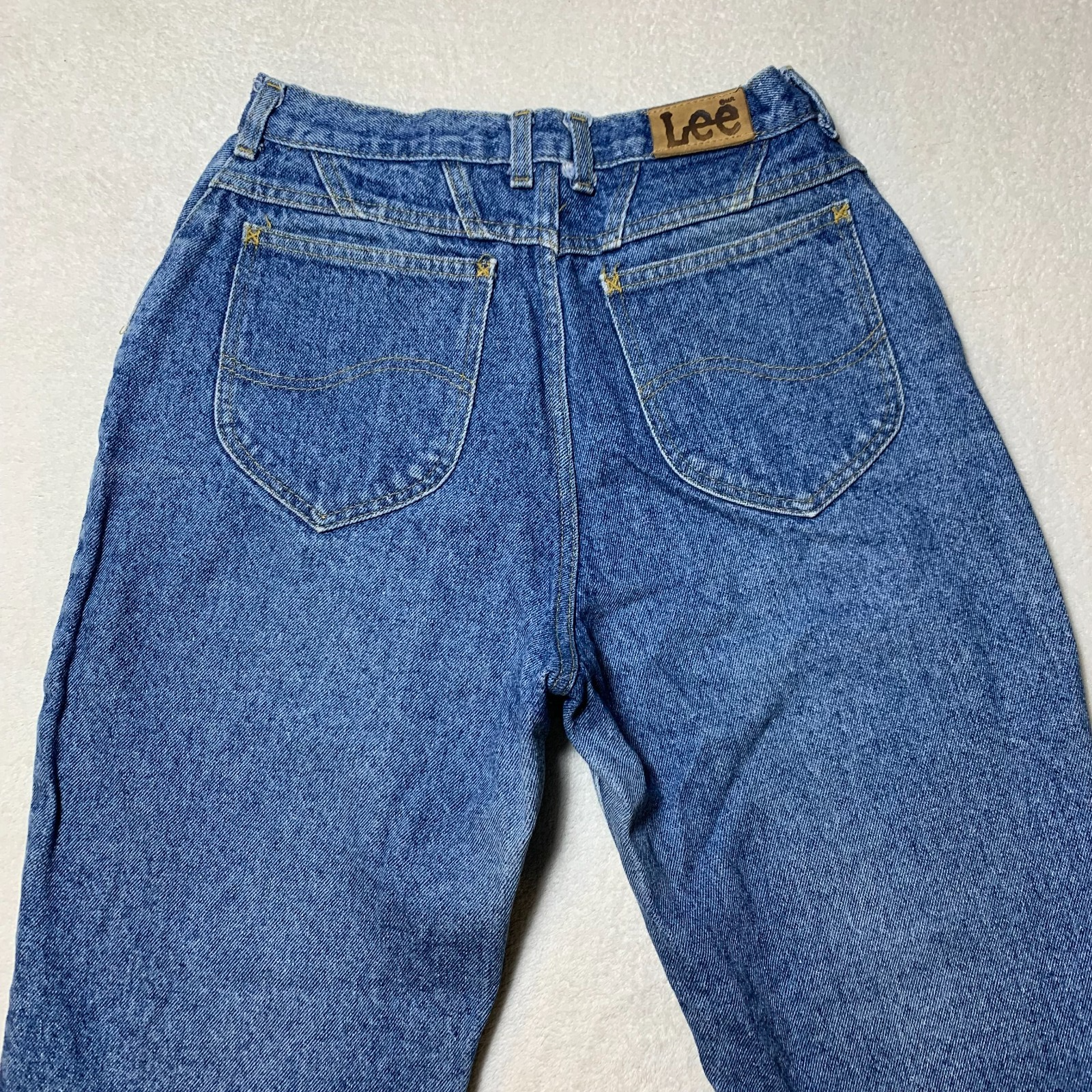 Vintage Lee High Waist Mom Jeans Size 10P Blue Denim Pants-image