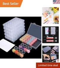 Elegant 6pc Transparent Bead Organizer with 168 Slots for Craft Essentials