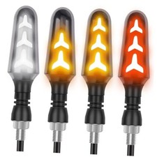 4PCS Motorcycle Indicators Flowing Turn Signal Lights Motorbike Y shape