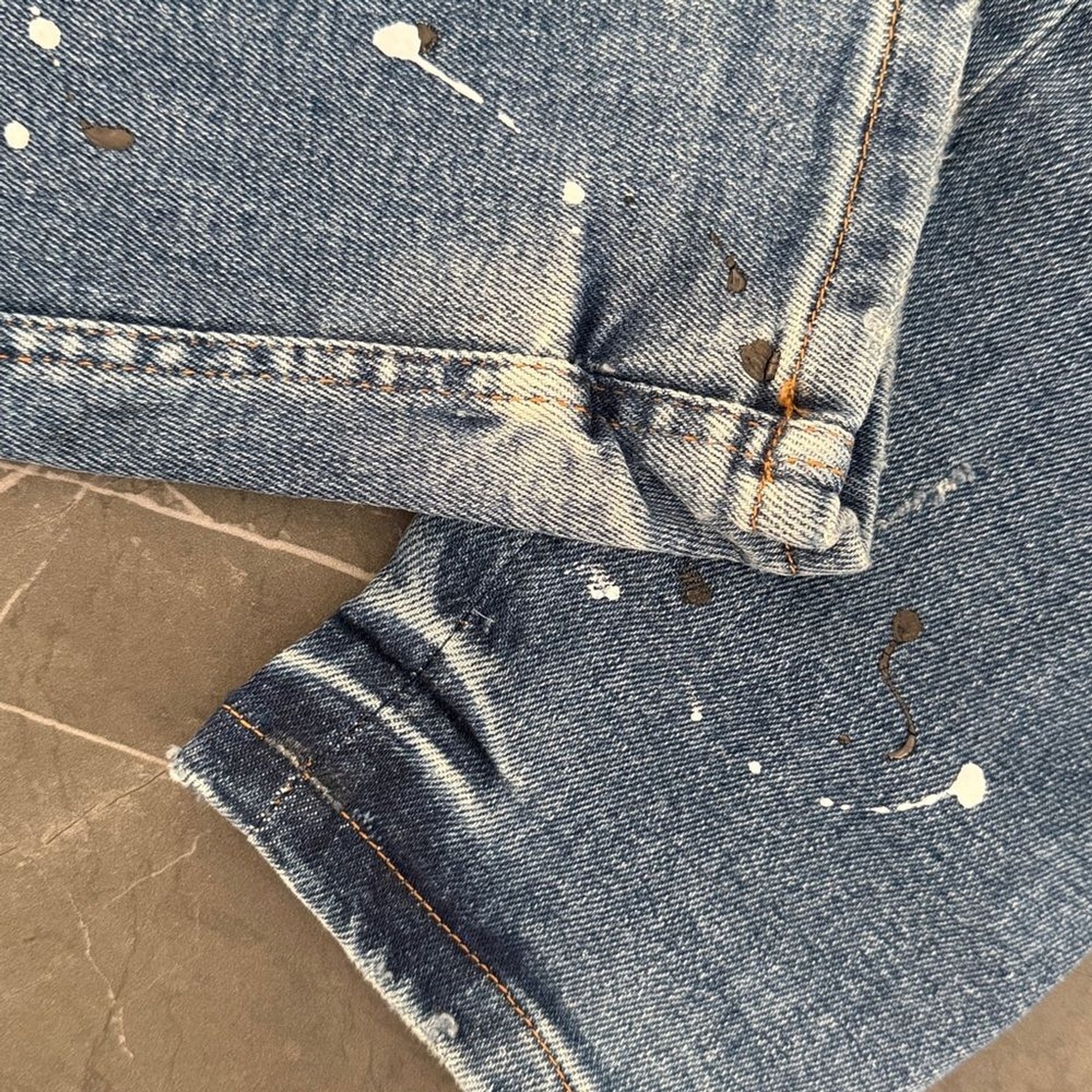 Zara Men's Dark Blue Slim Fit Jeans 30x31 with Distressed Details image 6