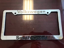 VW Volkswagen South Coast Dealer License Plate Frame. Plastic. New