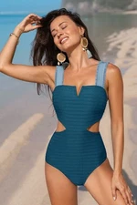 CUPSHE Navy Square Neck Cutout Waist One-Piece Medium *NWT*