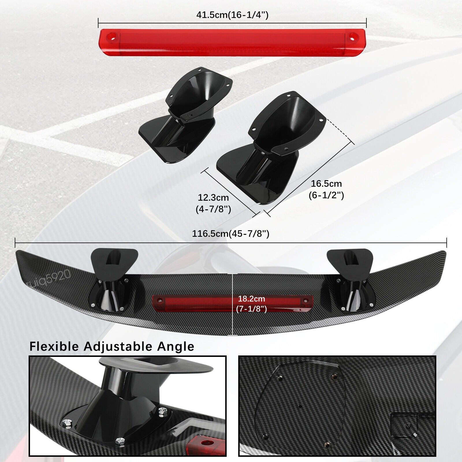 46" Carbon Fiber Style  Rear Trunk Spoiler Tail Wing Lip For Audi R8 GT V8 V10